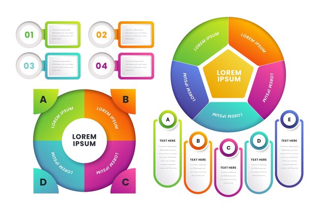 Infografía de diagrama circular degradado
