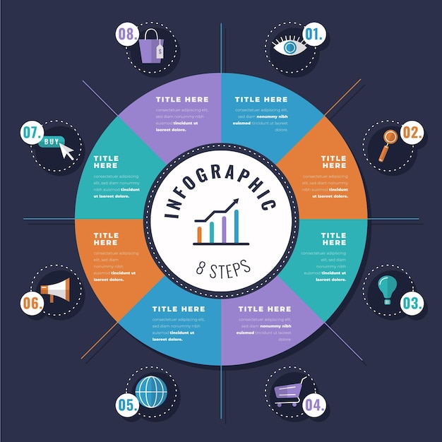 Vector gratuito infografía de diagrama circular plano