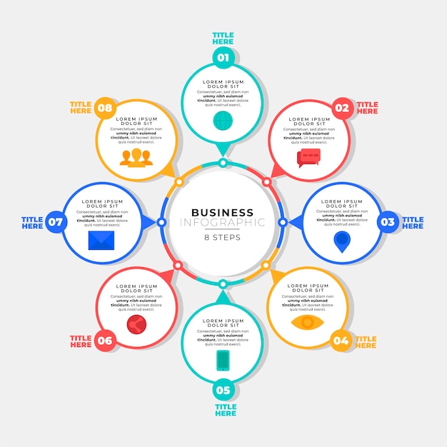 Infografía de diagrama circular plano