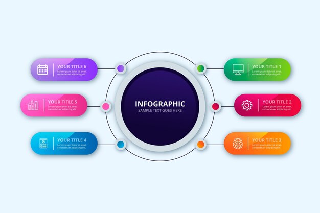 Infografía de diagrama circular realista