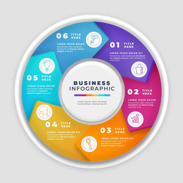 Infografía de diagrama circular realista