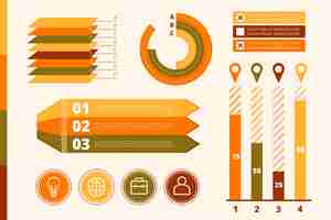 Vector gratuito infografía de diseño plano con tema de colores retro