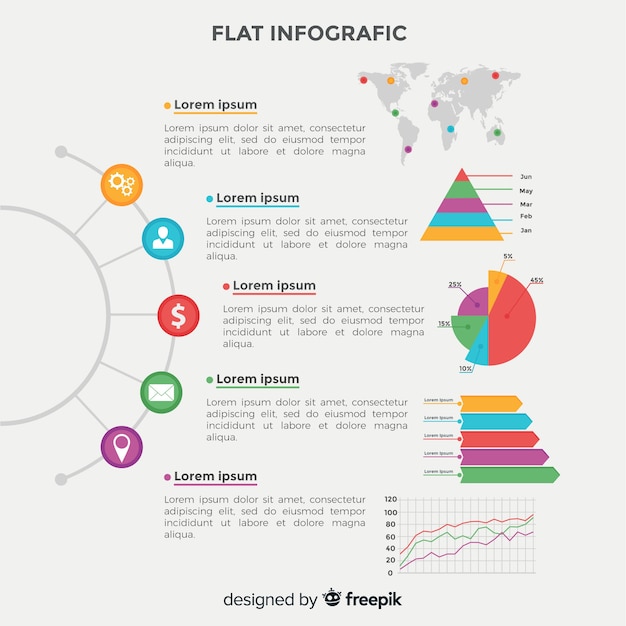 Vector gratuito infografía en diseño plano