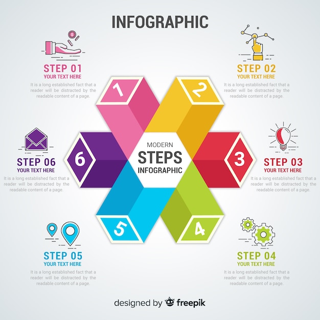 Infografía en diseño plano