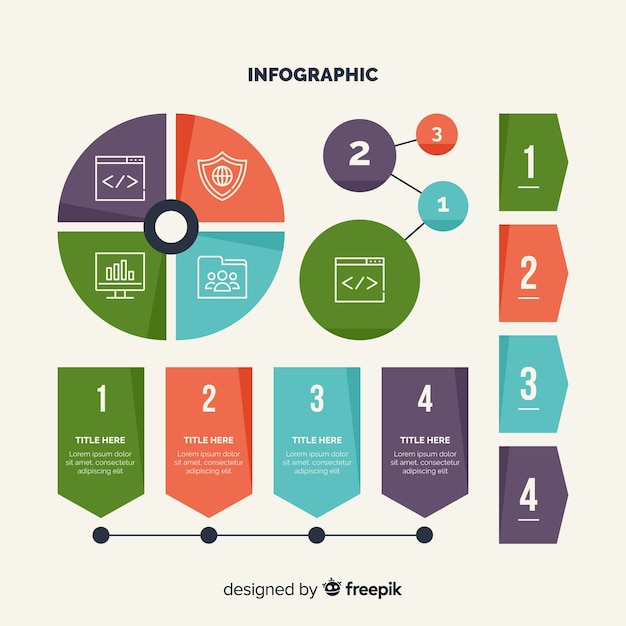 Infografía en diseño plano