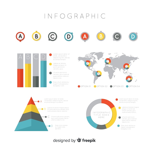 Infografía en diseño plano