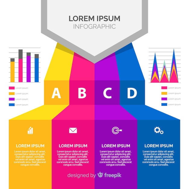 Vector gratuito infografía en diseño plano