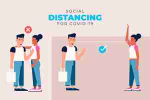 Vector gratuito infografía de distanciamiento social