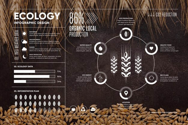 Infografía de ecología con foto