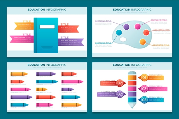 Vector gratuito infografía de educación gradiente