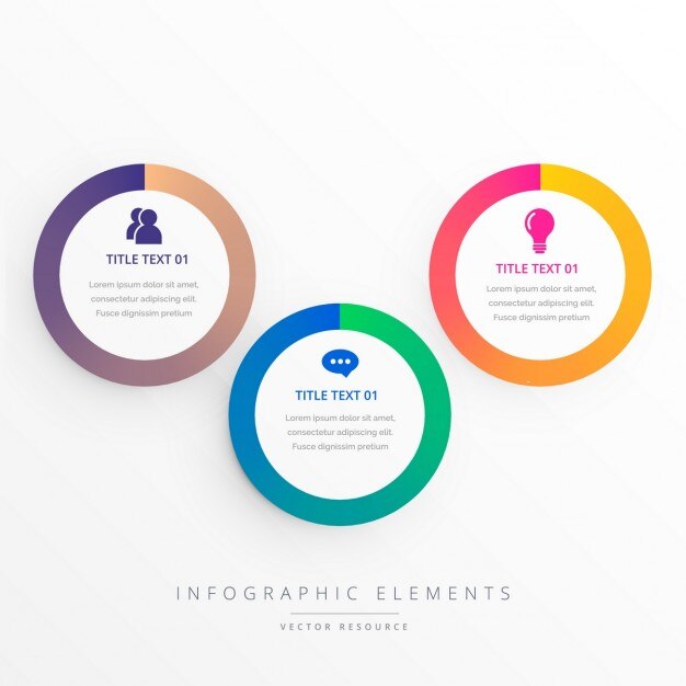 Infografía con elementos circulares