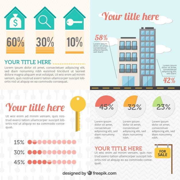 Vector gratuito infografía de elementos de inmobiliaria