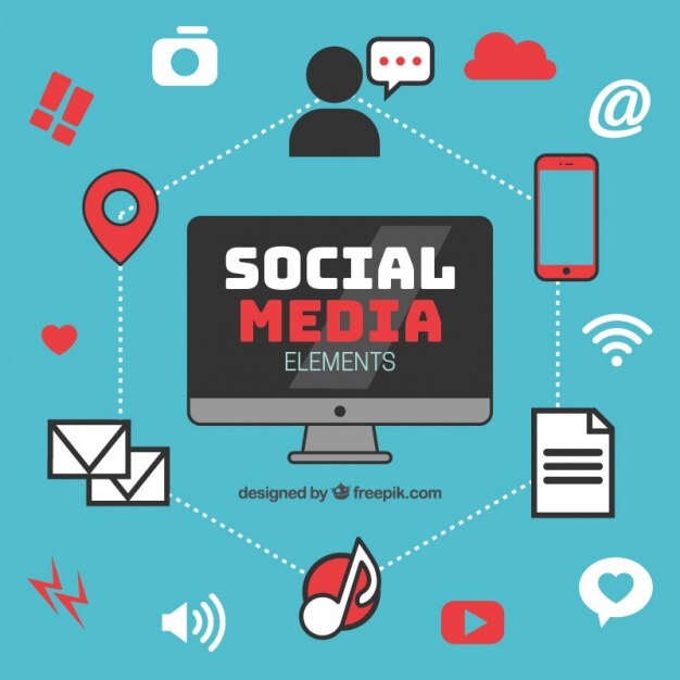 Infografía con elementos de las redes sociales