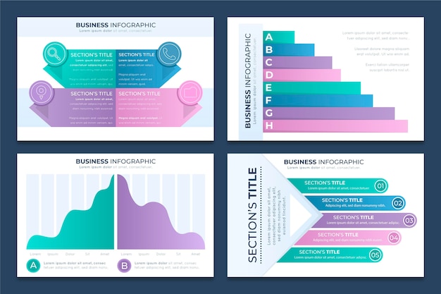 Vector gratuito infografía empresarial degradada