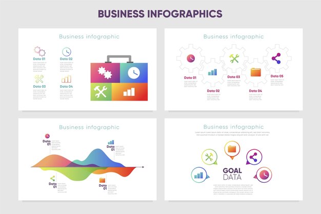 Infografía empresarial degradada