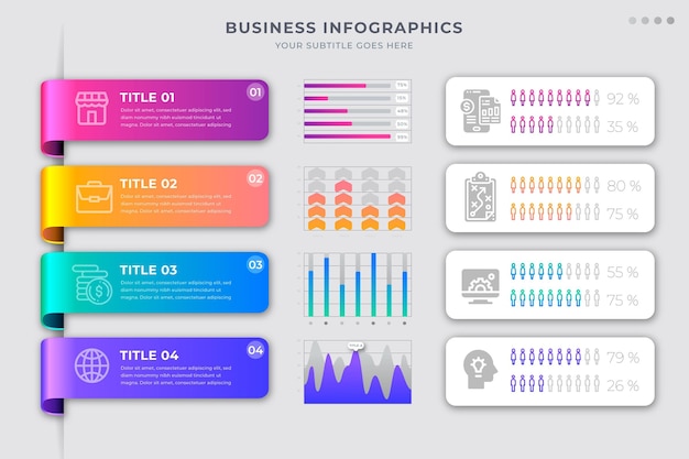 Infografía empresarial degradada