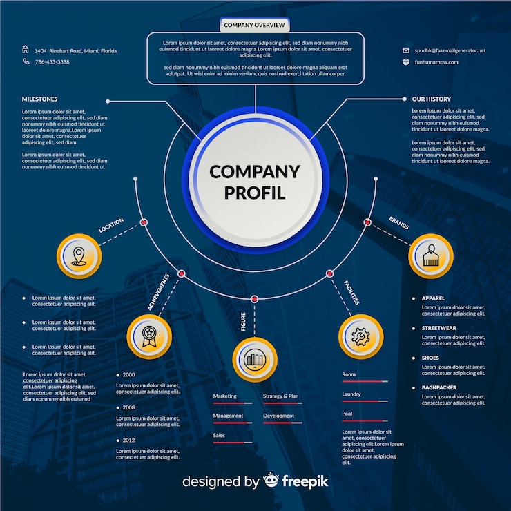 Vector gratuito infografía empresarial moderna con foto