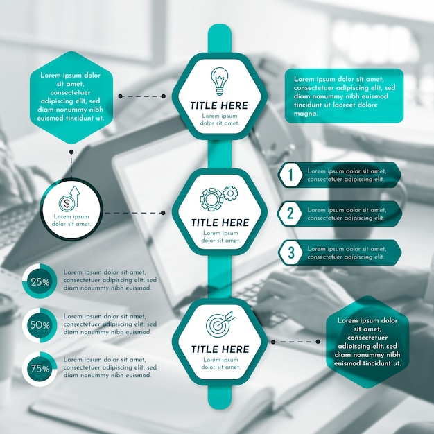 Vector gratuito infografía empresarial moderna con imagen