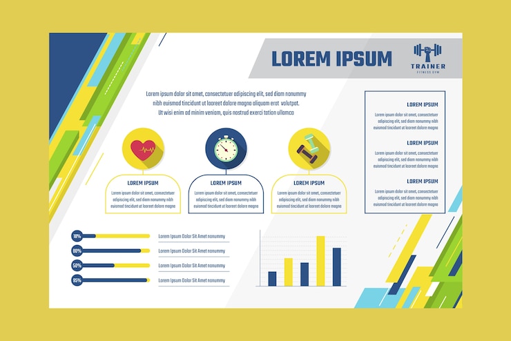 Vector gratuito infografía de entrenador personal en diseño plano