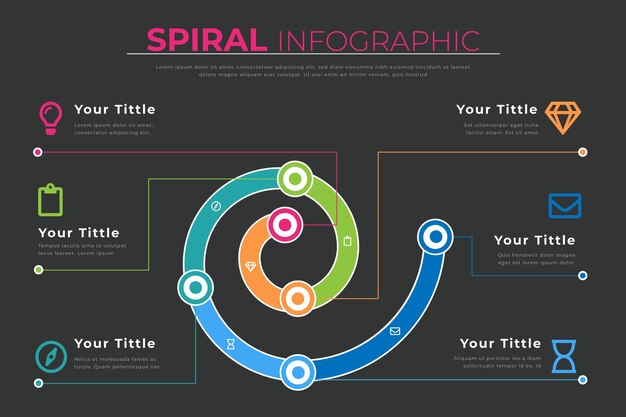 Infografía espiral en colores pastel