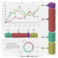 Vector gratuito infografía de estadísticas 3d