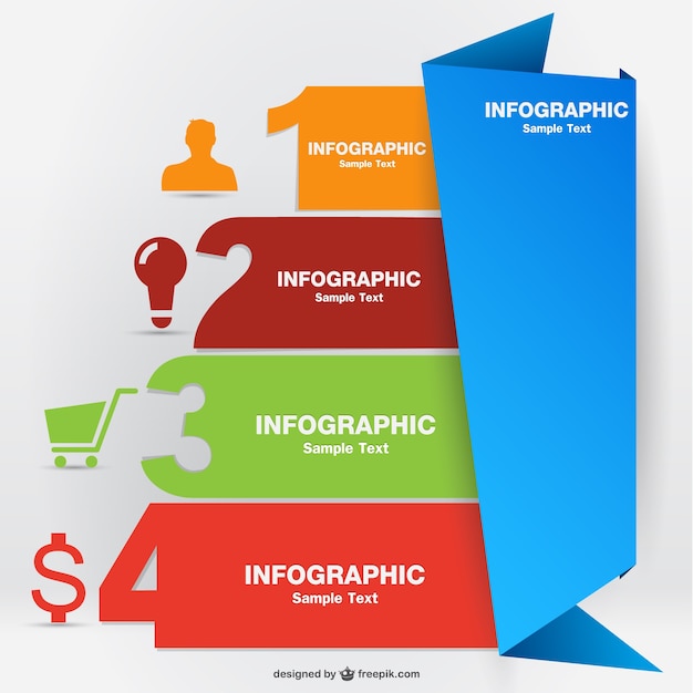 Vector gratuito infografía estilo origami