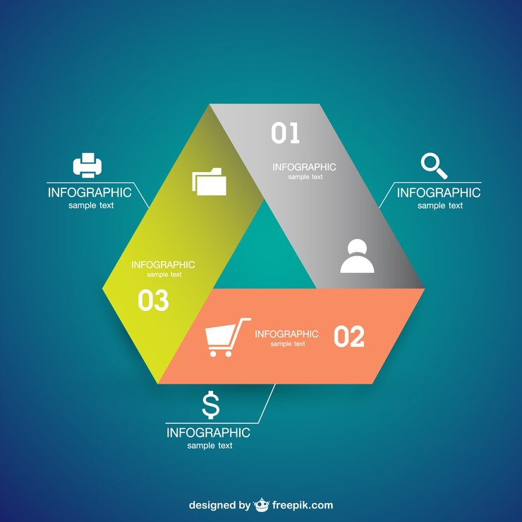 Vector gratuito infografía estilo origami