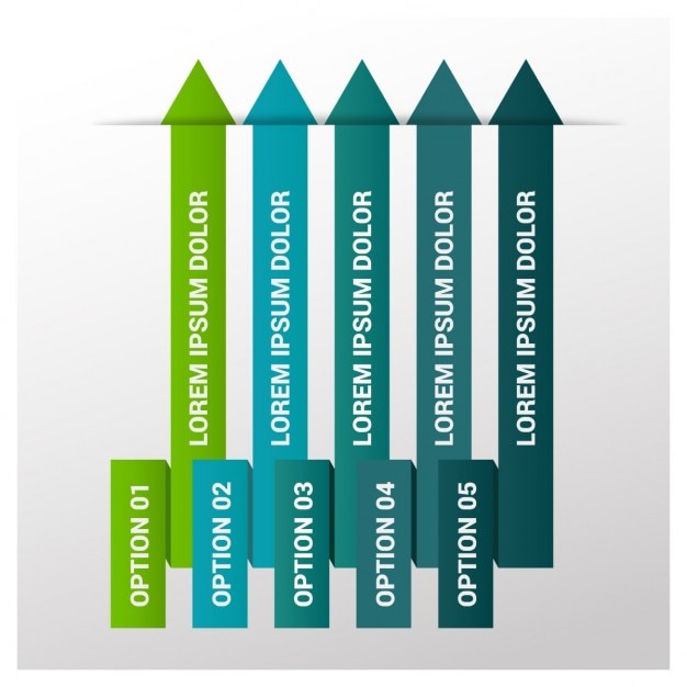 Vector gratuito infografía con flechas azules y verdes