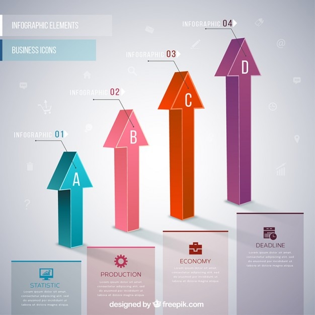 Vector gratuito infografía de flechas