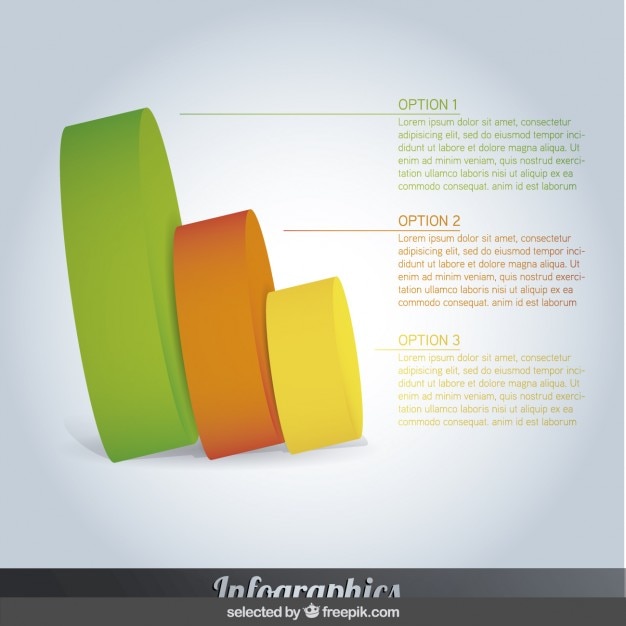 Infografía con forma de pirámide doblada