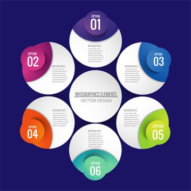 Infografía con formas circulares