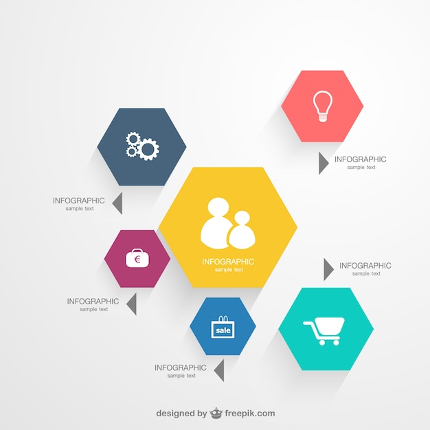 Infografía con formas geométricas