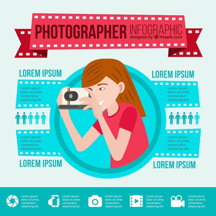 Vector gratuito infografía de fotógrafo