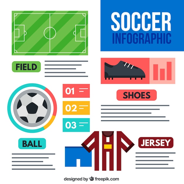 Vector gratuito infografía de fútbol