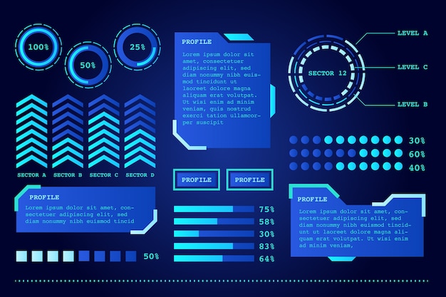 Vector gratuito infografía futurista