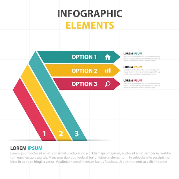 Vector gratuito infografía geométrica con 3 colores