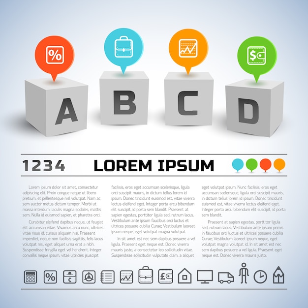 Vector gratuito infografía geométrica de negocios abstractos