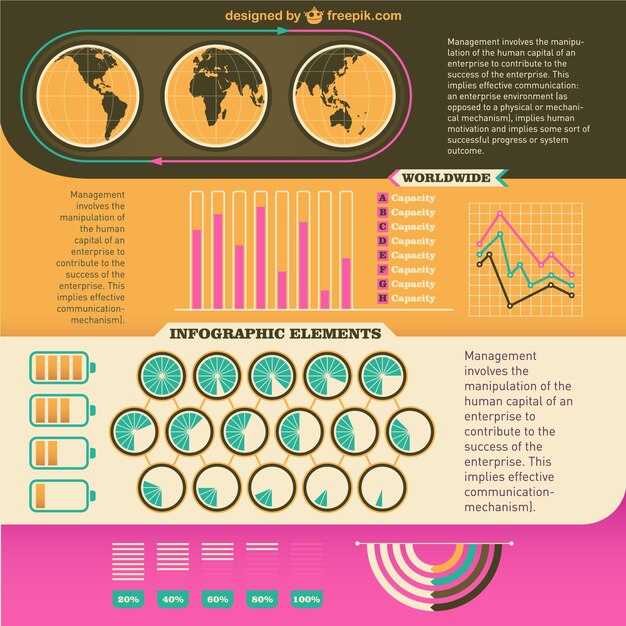 Infografía global retro gratis