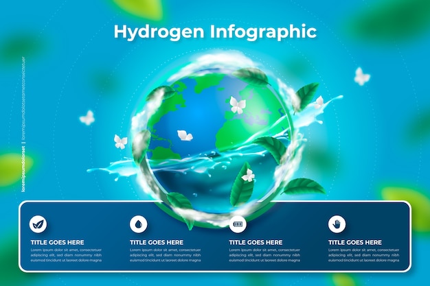 Vector gratuito infografía de gradiente de hidrógeno