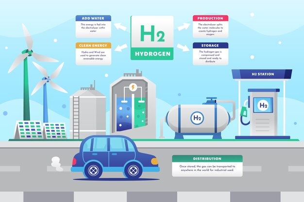 infografía de gradiente de hidrógeno