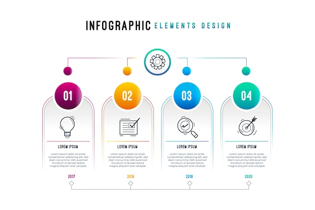 Infografía de gradiente con proceso