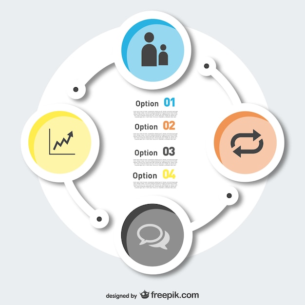 Infografía gratis con opciones redondas