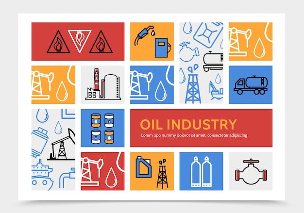 Vector gratuito infografía de la industria petrolera