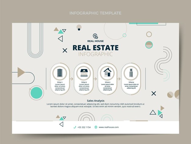 Infografía inmobiliaria abstracta de diseño plano