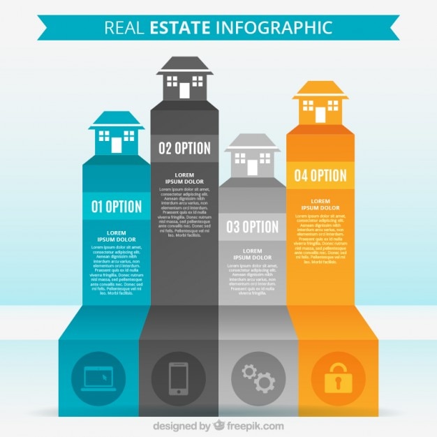 Infografía de inmobiliaria a color