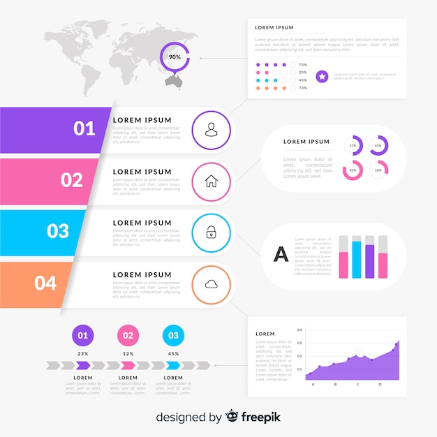 Infografía isométrica con gráficos y personas.