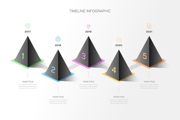 Infografía de línea de tiempo degradada