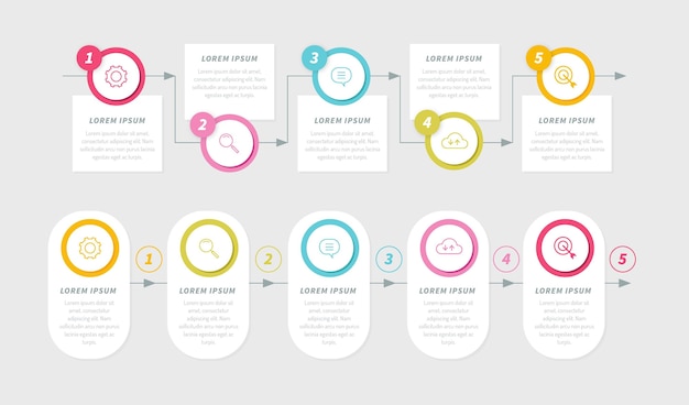Infografía de línea de tiempo de diseño plano