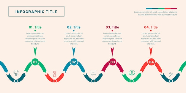 Infografía de línea de tiempo de diseño plano