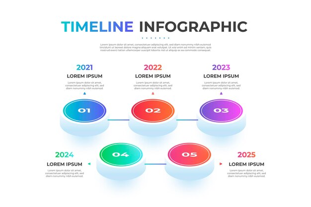 Infografía de línea de tiempo isométrica colorida